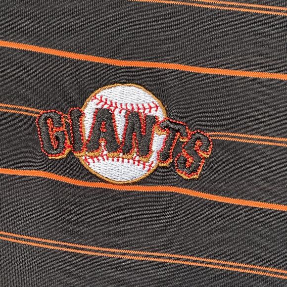 Genuine Merchandise Mens SF Giants Polo Shirt Striped Large Baseball MLB - Picture 3 of 11